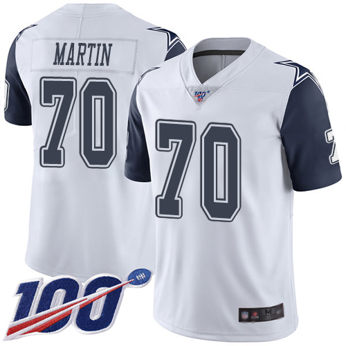 Men Dallas Cowboys Limited White Zack Martin #70 100th Season Rush Vapor Untouchable NFL Jersey